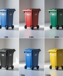 120 liter black wheelie bin