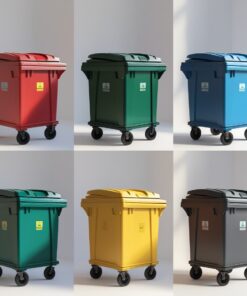 1100 liter green wheelie bin
