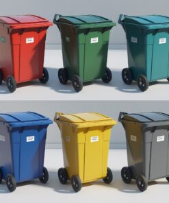 660 liter green wheelie bin