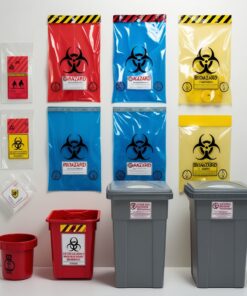 sharps containers 8938 sharpsafety sharps container slide lid, 18 lt. capacity, red pack of 5