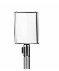 Queue Barrier Lobby Frame - Rounded - A4 - Chrome - HOSL010