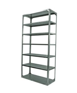 Bolted Shelving Steel Bay 7 Shelves - Uni-Angle - Seven Shelf Kit - Galvanised - 304.8 x 91.4 x 76.2 cm