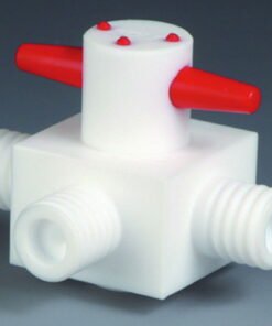 Bohlender Stopcocks, 3-way, 6mm bore GL 18, PTFE