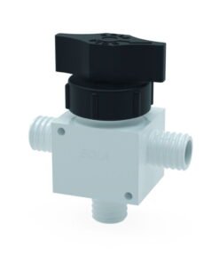 Bohlender 3-Way Ball Valve PTFE Angled GL 18 Ø 4 mm