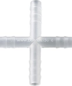 Bürkle Four-Way-Connectors PVDF, for Ø 5–7 mm, Cylindric, Pack of 10 pcs.