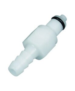 Colder 3/16" Hose Barb Valved Panel Mount Acetal Coupling Insert