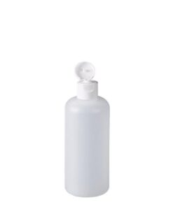 Bürkle Round Bottle 250 ml, HDPE with Hinged Lid