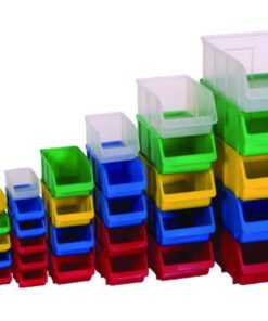 Storage bin, PP, size 3, red 145x240/210x125mm