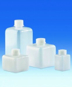 VITLAB Narrow Mouth Bottle 250 ml PE-HD 80 x 80 mm Square GL 28 with PP Screw Cap