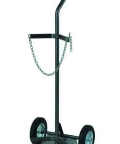 Gorr Steel Bottle Cart KKR 832/01 for 1 Bottle 33 Ltr Full Rubber Wheel Ø 200mm Powder Coated Black/Silver