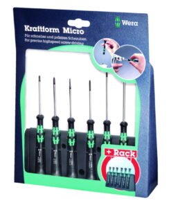 Aug. Hülden Mini Screwdriver Set Wera 2035/6B 6-parts, 0.4–4.0 mm, PH0, PH1, in Case