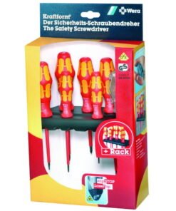 Aug. Hülden Slot-head Screwdriver Set Wera 160I/7 Chrome-Vanadium-Molybdenum Steel EN60900, Set of 7 Pieces