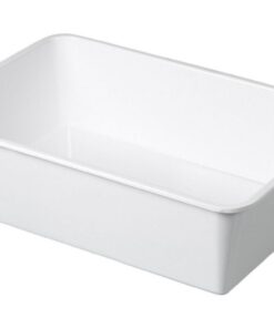 Bürkle Instrument Tray 5500 ml 350x250x100mm, Melamine Resin, White, Autoclavable, Without Lid #4230-2231