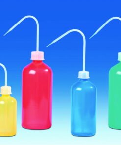 VITLAB Wash Bottles 1000 ml, Red, PE LD/PP, Pack of 5