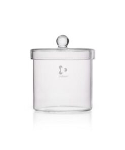 DWK Duran Cylinder 120 x 120 mm – Glass Cylinder with Knob Lid for Laboratory Use