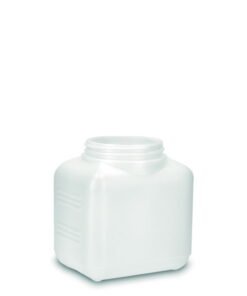 RIXIUS HDPE Square Bottles 1000 ml, Natural Thread 80, Fluted (Pack of 132)