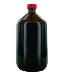 Behr Narrow-neck Bottle NB 1000 GT, 1000ml Amber Glass, with Closure and PTFE Insert, Thread Dia. 28mm