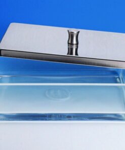 Hecht Instrument Tray, Glass 200x100x50 mm with Stainless Steel Cover