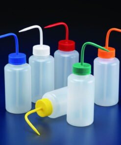DWK Wash Bottles 250 ml, Wide Neck Cap White, Pack of 5