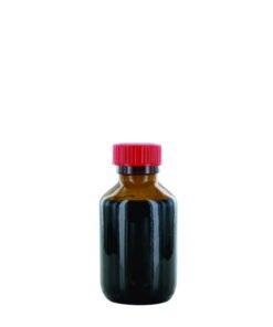 Behr Narrow Neck Bottle NB 100 GT, 100ml Amber Glass, with Closure and PTFE-Insert, Thread Dia.28mm