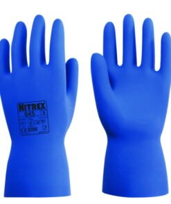 Chemical protective gloves Nitrex 440 L (9) latex, blue, flocked inside, pack of 10 pair