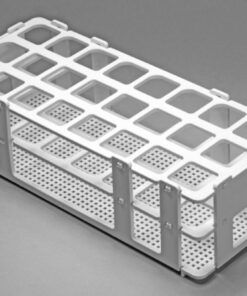 Bel-Art Test Tube Rack 24 Places, D: 25 mm, 3 x 8, White, Autoclavable
