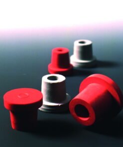Deutsch & Neumann Hollow Stopper, (VMQ) Transparent Silicone, ID = 6 mm, H = 18 mm, Pack of 100