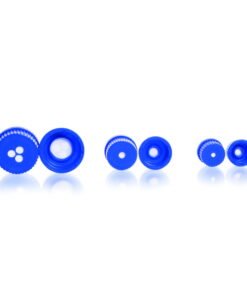 DWK Duran Membrane Screw Caps GL 32, PP/PTFE Blue, for Laboratory Glass Bottles, Pore Size 0.2 µm, Pack of 5