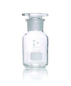 DWK Duran Wide Neck Reagent Bottle, 100 ml, Clear Glass, with NS Glass Stopper