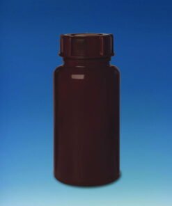 BRAND Bottle, 500 mL, PE LD, Wide Neck, GL 50, Brown Opaque, with Screw Cap