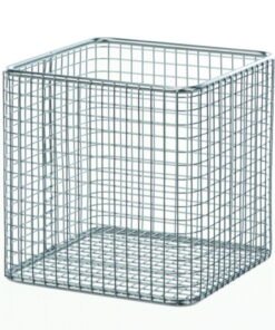 BOCHEM Wire Basket 18/8 Stainless Steel Polished, 200 x 200 x 150 mm Mesh 8 x 8 mm