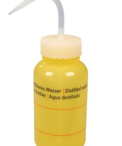 Bürkle Wide-Neck Wash Bottle 500 ml, LDPE, "Distilled Water", Transparent Closure, LaboPlast