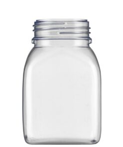 Kautex PVC Wide Mouth Container 300 mL, Clear, Square Shape, Without Cap – No. 9.074.072