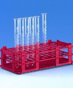 BRAND Test Tube Racks PP for 13mm Diameter Tubes 6x14 Red (Pack of 5)