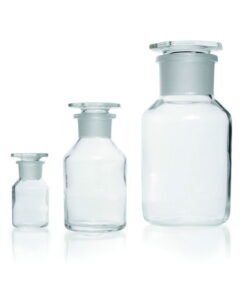 DWK Wide Neck Reagent Bottles Soda Glass Clear with NS Glass Stopper Cap 100 ml
