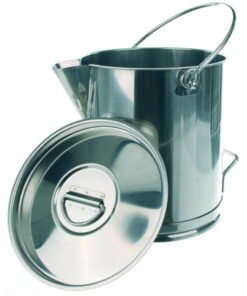BOCHEM Measuring Can, 15 L, Graduated with Handle and Drain, 18/10-Steel