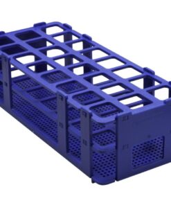 Bel-Art Test Tube Rack 24 Places, D: 25 mm, 3 x 8, Blue, Autoclavable