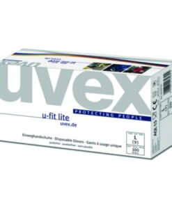 Uvex Disposable Gloves U-Fit Lite, Size XL, Nitrile, 240mm, Silicone-Free, Powder-Free, Blue, Pack of 100