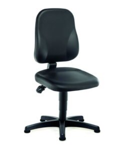 LLG Lab Chair, Artificial Leather, Black, w. Gliders, Seat Height 440-620mm