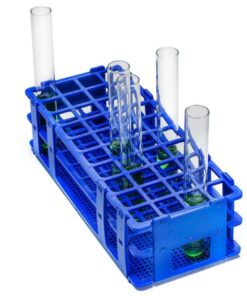 Bel-Art Test Tube Rack 40 Places, D: 20 mm, 4 x 10, Blue, Autoclavable