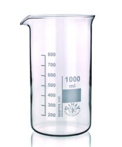 Bohemia Cristal Beakers, 50ml High Form, Borosilicate Glass 3.3 with Division and Spout, Pack of 10
