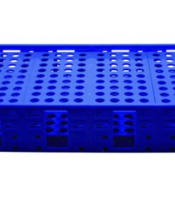 Heathrow Scientific Mega Rack, PP Double for 240 x 10ml, 13-16mm Tubes, Blue, Autoclavable, Pack of 1