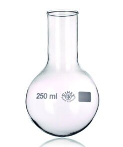Bohemia Cristal Round Flask, 250ml Narrow Neck with Beading, ISO 1773 84/34 mm, 147 mm High