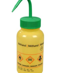 Bürkle Spray Bottle 500 ml, LDPE Wide Neck, "Methanol", Closure Green, LaboPlast