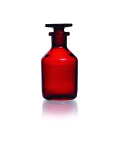 DWK Duran 50 mL Narrow Neck Amber Reagent Bottle with Glass Stopper