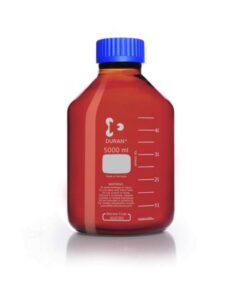 DWK Duran Thread Bottle 5000 ml, Wide Neck Amber, with GLS 80 Thread Complete
