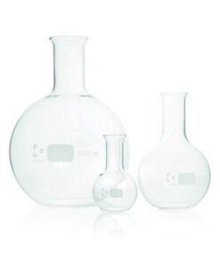 DWK Duran 250 mL Flat Bottom Flask, Narrow Neck, Beaded Rim