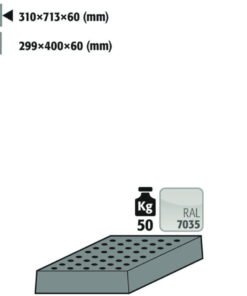 Asecos Perforated Sheet Standard 50 kg for V-MOVE RAL7035 V90 450/810mm