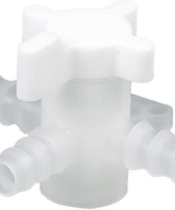 Bürkle 3-Way Stopcock, PVDF, Bore 6 mm for Tubing Bore 7-9 mm