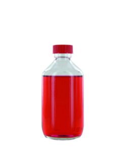 Behr Narrow Neck Bottle NK 250 GT, 250ml Clear Glass, with Closure and PTFE Insert, Thread Dia. 28mm